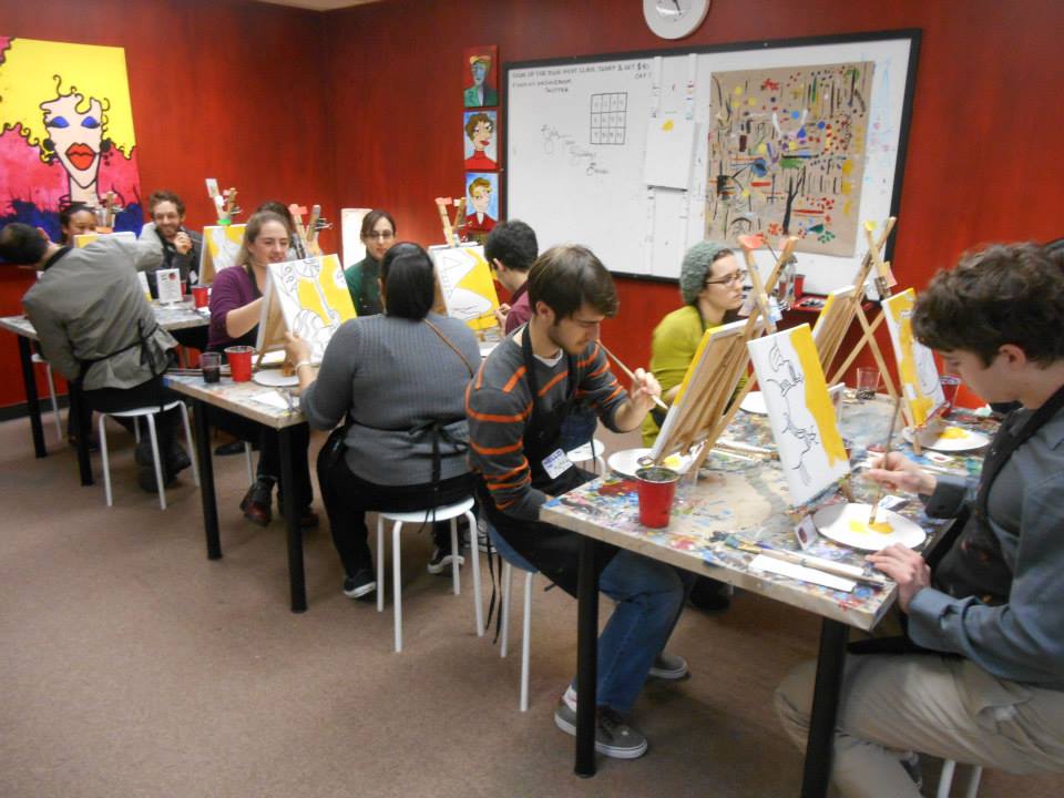 CAN Lab members enjoying painting